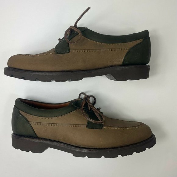 Allen Edmonds Roanoke Life Styles Mens Size 8 D Leather Casual Shoes Brown/Green